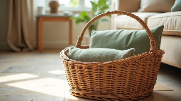 Le panier en rotin pour chien entre confort et décoration naturelle